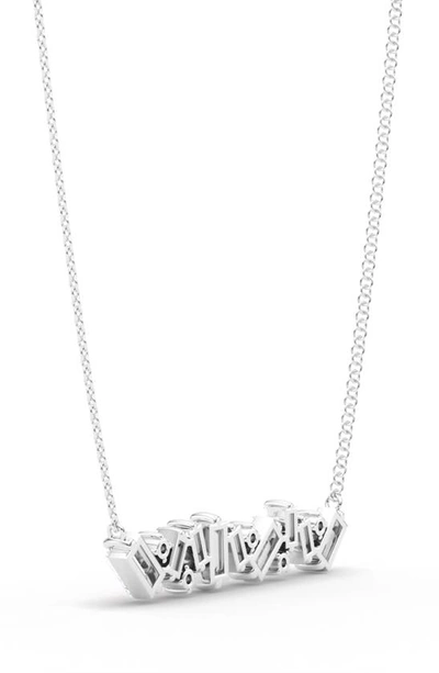 Hautecarat Baguette & Round Lab Created Diamond Pendant Necklace In 18k White Gold