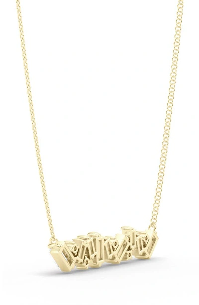 Hautecarat Baguette & Round Lab Created Diamond Pendant Necklace In 18k Yellow Gold
