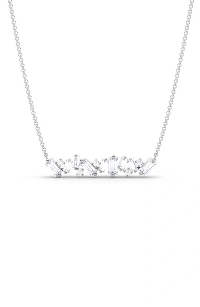 Hautecarat Baguette & Round Lab Created Diamond Pendant Necklace In 18k White Gold