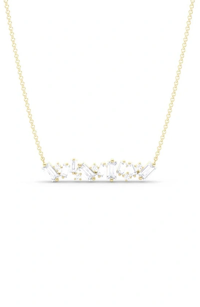 Shop Hautecarat Baguette & Round Lab Created Diamond Pendant Necklace In 18k Yellow Gold