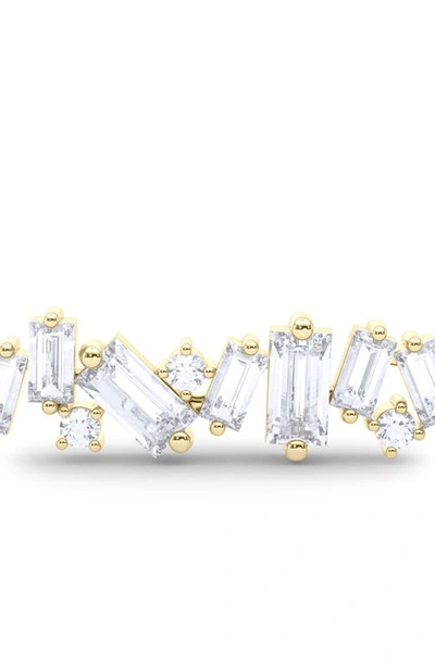 Hautecarat Baguette & Round Lab Created Diamond Pendant Necklace In 18k Yellow Gold