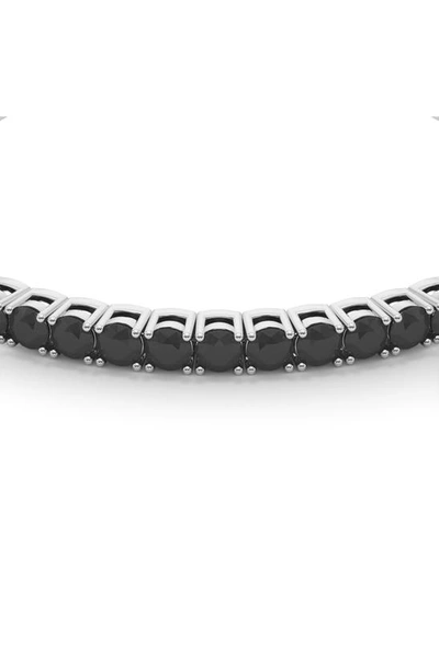 Hautecarat Lab Created Black Diamond Tennis Bracelet In 18k White Gold