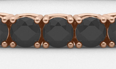 Hautecarat Lab Created Black Diamond Tennis Bracelet In 18k Rose Gold