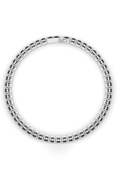Hautecarat Lab Created Black Diamond Tennis Bracelet In 18k White Gold
