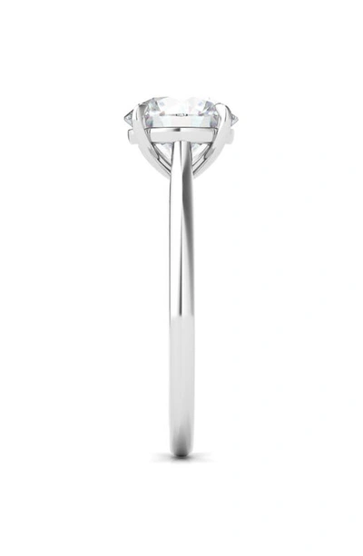 Shop Hautecarat Round Lab Created Diamond 18k Gold Ring In 18k White Gold