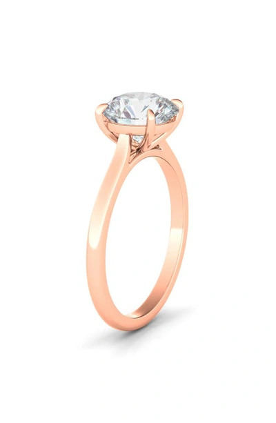 Shop Hautecarat Round Lab Created Diamond 18k Gold Ring In 18k Rose Gold