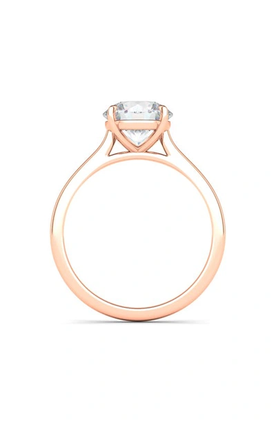 Shop Hautecarat Round Lab Created Diamond 18k Gold Ring In 18k Rose Gold
