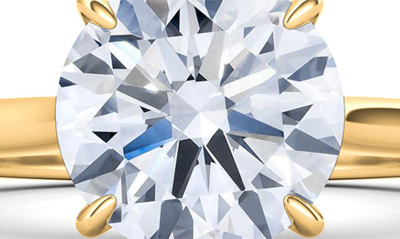 Shop Hautecarat Round Lab Created Diamond 18k Gold Ring In 18k Yellow Gold