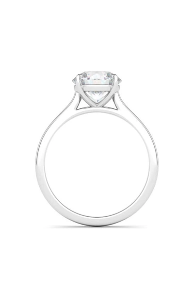 Shop Hautecarat Round Lab Created Diamond 18k Gold Ring In 18k White Gold