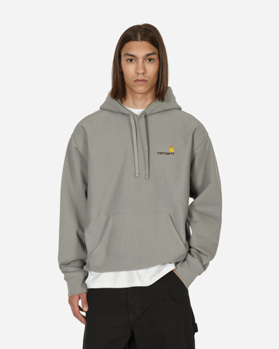 Shop Carhartt American Script Hooded Sweatshirt Marengo In Grey