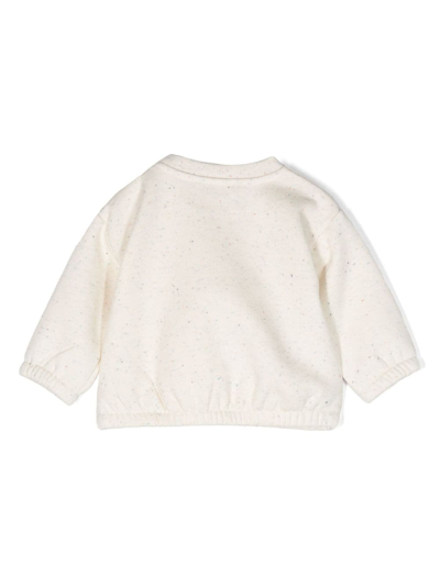 Shop Kenzo Logo-print Cotton Sweatshirt In Neutrals
