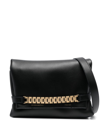 Shop Victoria Beckham Mini Chain Pouch Leather Clutch In Black