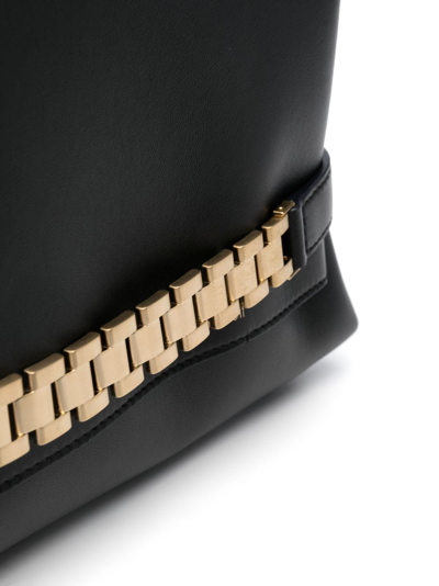 Shop Victoria Beckham Mini Chain Pouch Leather Clutch In Black