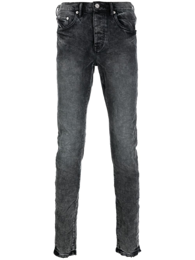 Shop Purple Brand Stonewashed Mid-rise Jeans In Grey