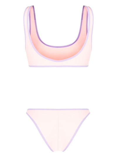 Reina Olga Contrasting-border Bikini In Pink