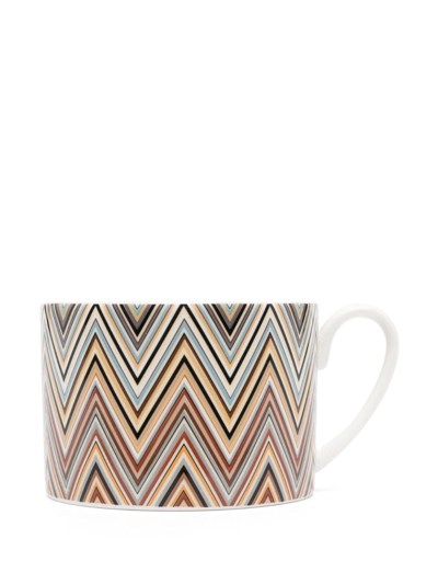 Shop Missoni Set Of Six Zigzag-print Tea Cup Set In White