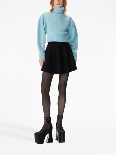 Shop Nina Ricci High-waisted A-line Miniskirt In Black