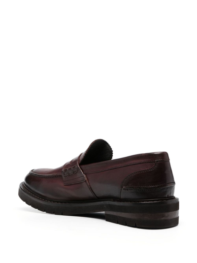 Shop Moma Nairobi Penny-slot Leather Loafers In Brown