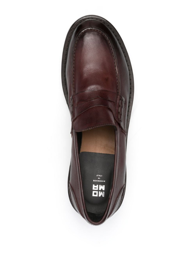 Shop Moma Nairobi Penny-slot Leather Loafers In Brown