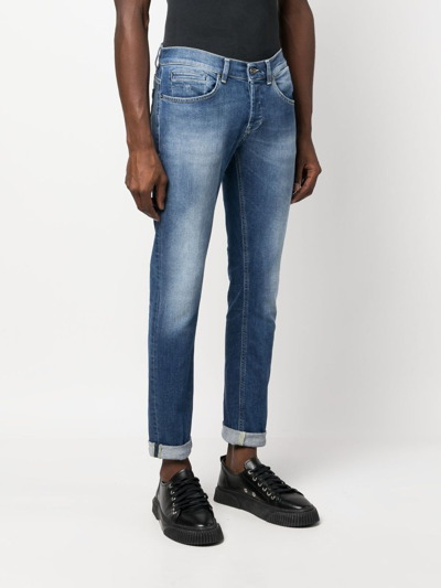 Shop Dondup Low-rise Cropped Jeans In Blue