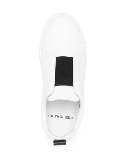 Pierre Hardy Laceless Leather Low-top Sneakers In White