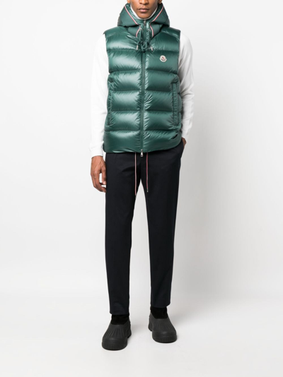 Moncler Cotton Trousers In Blue