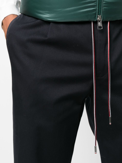 Moncler Cotton Trousers In Blue