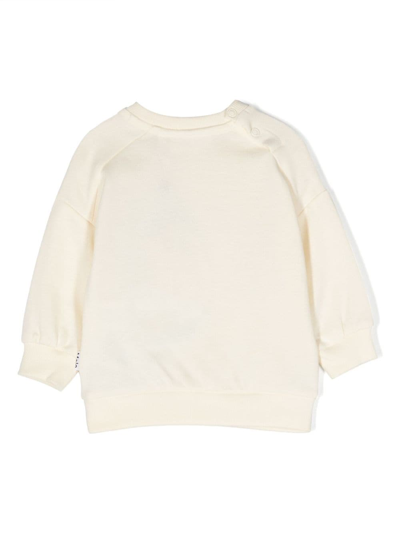 Shop Molo Heart-print Organic-cotton Sweatshirt In White