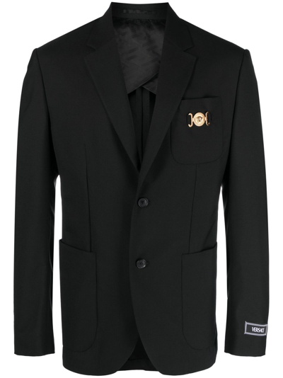 Shop Versace Medusa Biggie Single-breasted Blazer In Black