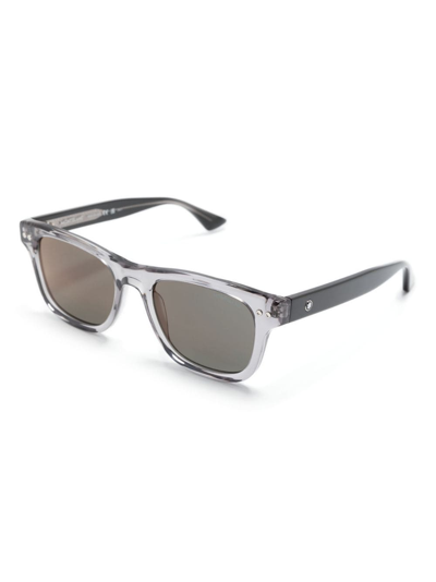 Shop Montblanc Logo-plaque Square-frame Sunglasses In Black