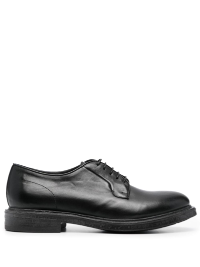 Shop Moma Lace-up Leather Derby Shoes In Black