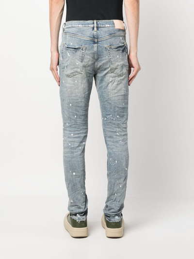 Shop Purple Brand Ripped-detail Mid-rise Jeans In Blue