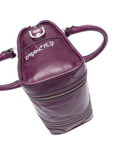 Shop Zadig & Voltaire Sunny Xs #2 Leather Tote Bag In Purple