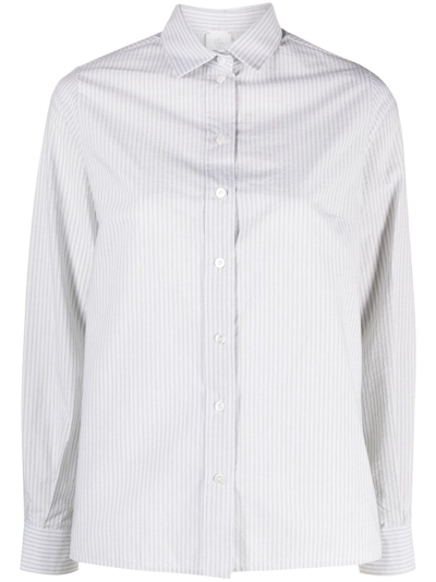 Shop Eleventy Long-sleeve Striped Shirt In Neutrals