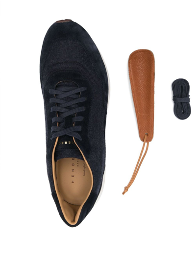 Shop Henderson Baracco Low-top Suede Sneakers In Blue