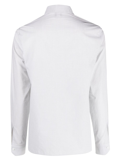 Shop Eleventy Long-sleeve Striped Shirt In Neutrals