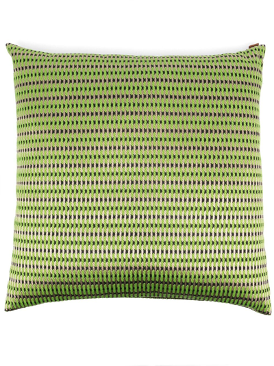 Shop Missoni Jacquard Cotton Cushion In Green