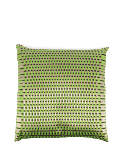 Shop Missoni Jacquard Cotton Cushion In Green