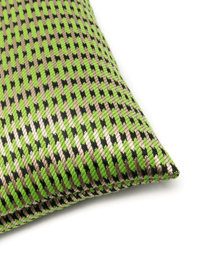 Shop Missoni Jacquard Cotton Cushion In Green