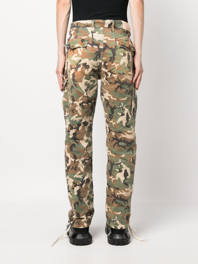 Shop Purple Brand Camouflage-print Cargo Trousers In Green