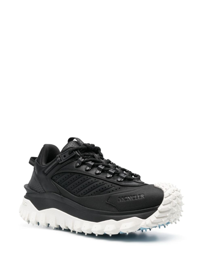 Shop Moncler Trailgrip Gtx Leather Sneakers In Black