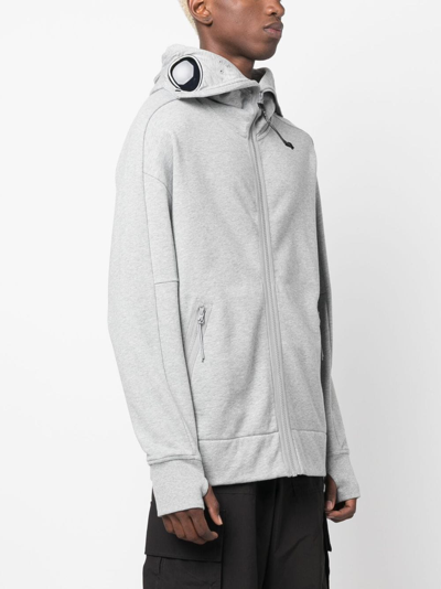 Shop C.p. Company Goggles-detail Jersey-fleece Hoodie In Grey