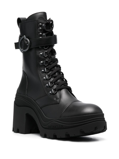 Shop Moncler Envile 80mm Leather Boots In Black