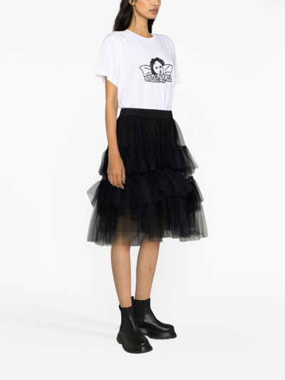 Shop Simone Rocha Tiered Tulle Skirt In Black