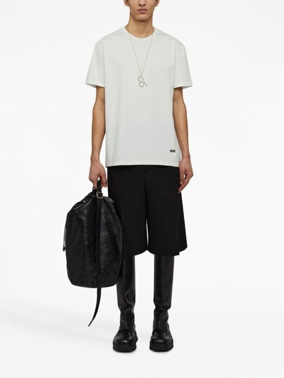 Jil Sander Logo-plaque Cotton T-shirt In White