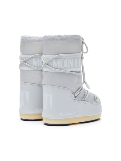 Shop Moon Boot Logo-print Round-toe Bots In Grey