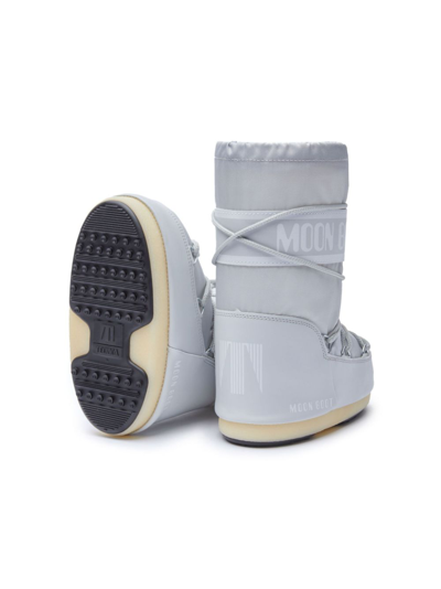 Shop Moon Boot Logo-print Round-toe Bots In Grey