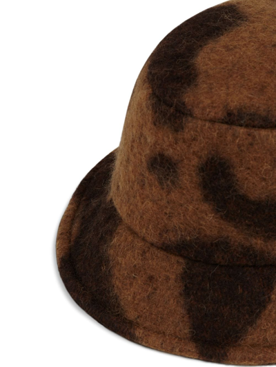 Shop Nina Ricci Abstract-pattern Print Bucket Hat In Brown