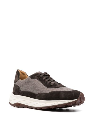 Shop Henderson Baracco Low-top Leather Sneakers In Brown