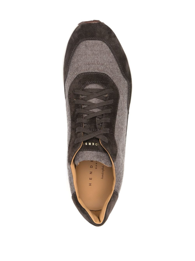 Shop Henderson Baracco Low-top Leather Sneakers In Brown